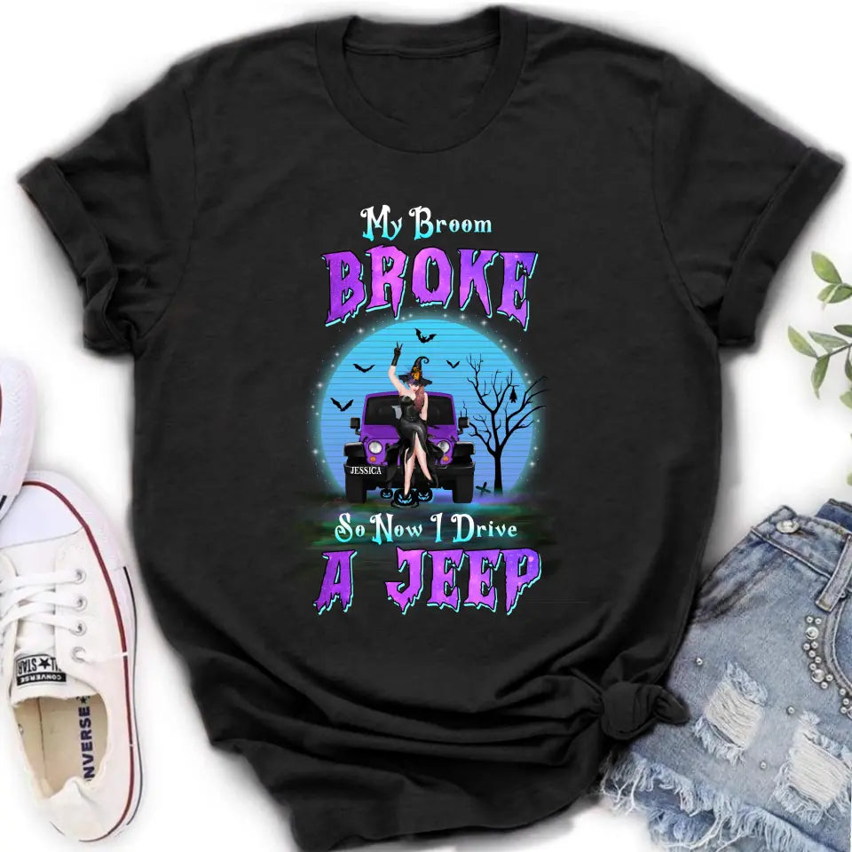 Personalized Off-Road Witch Shirt/Hoodie - Gift Idea For Witch Lover/Halloween - My Broom Broke