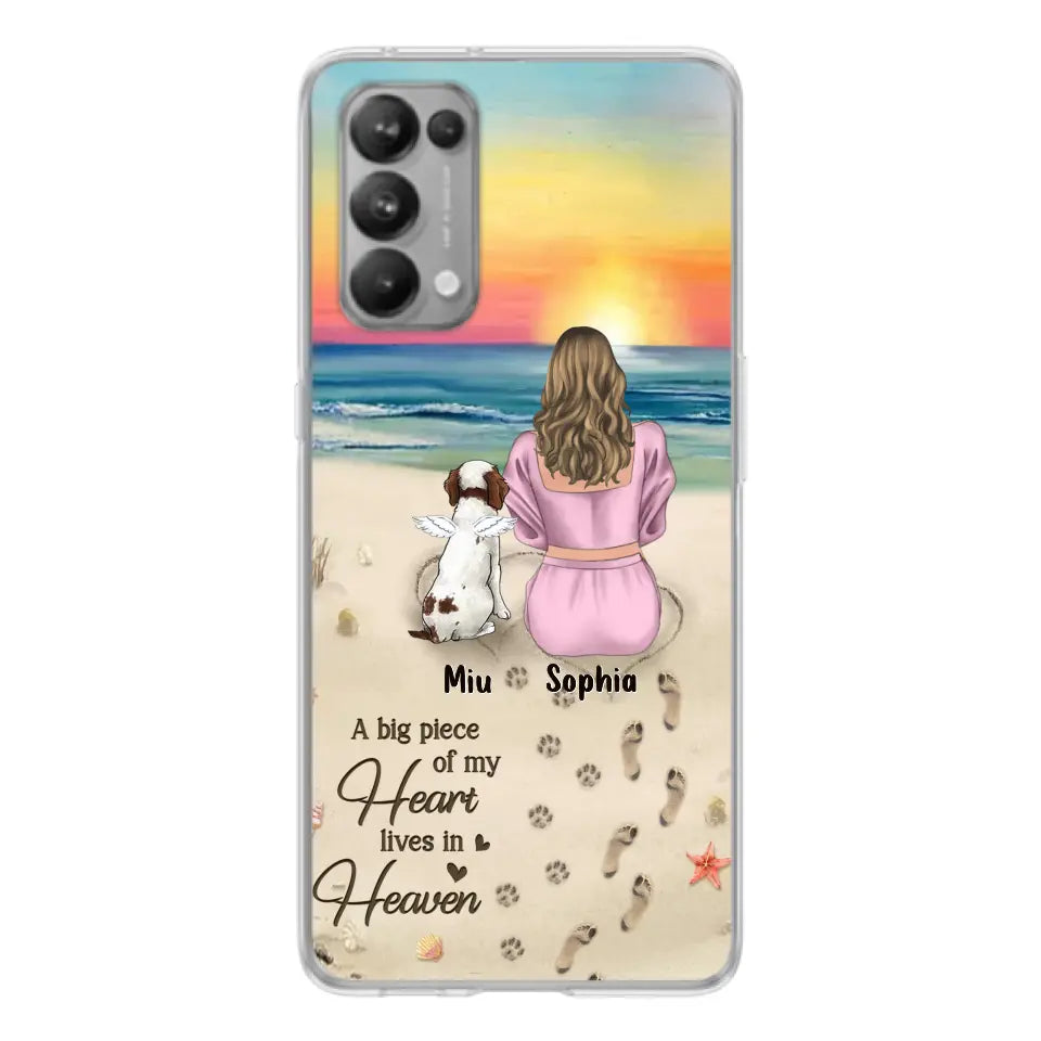 Personalized Memorial Dog Mom Phone Case - Up to 3 Dogs - Memorial Gift Idea for Dog Owners - A Big Piece Of My Heart Lives In Heaven - Case for Oppo/Xiaomi/Huawei