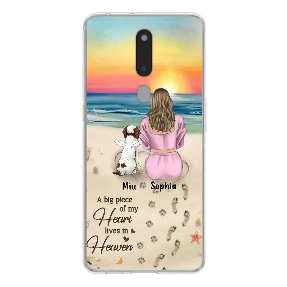 Personalized Memorial Dog Mom Phone Case - Up to 3 Dogs - Memorial Gift Idea for Dog Owners - A Big Piece Of My Heart Lives In Heaven - Case for Oppo/Xiaomi/Huawei