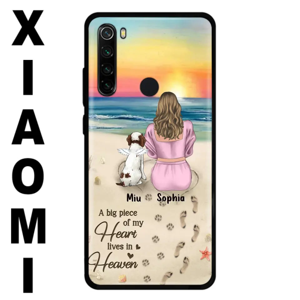 Personalized Memorial Dog Mom Phone Case - Up to 3 Dogs - Memorial Gift Idea for Dog Owners - A Big Piece Of My Heart Lives In Heaven - Case for Oppo/Xiaomi/Huawei