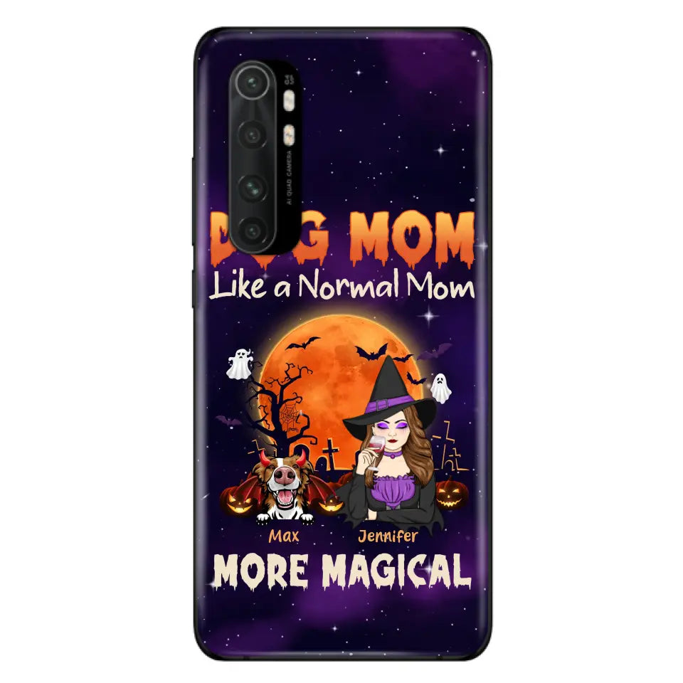 Personalized Witch Pet Mom Phone Case - Halloween Gift Idea for Pet Lovers - Up to 3 Dogs/Cats - Dog Mom Like A Normal Mom More Magical - Case For Xiaomi/ Oppo/ Huawei