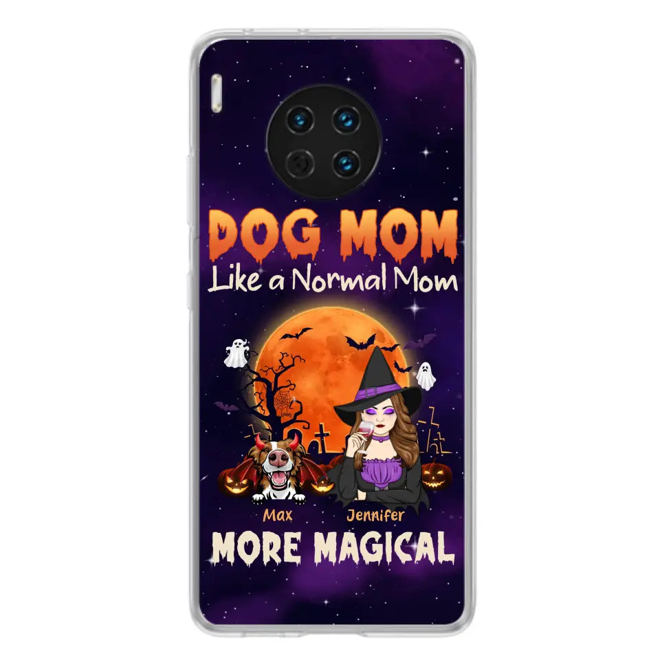 Personalized Witch Pet Mom Phone Case - Halloween Gift Idea for Pet Lovers - Up to 3 Dogs/Cats - Dog Mom Like A Normal Mom More Magical - Case For Xiaomi/ Oppo/ Huawei