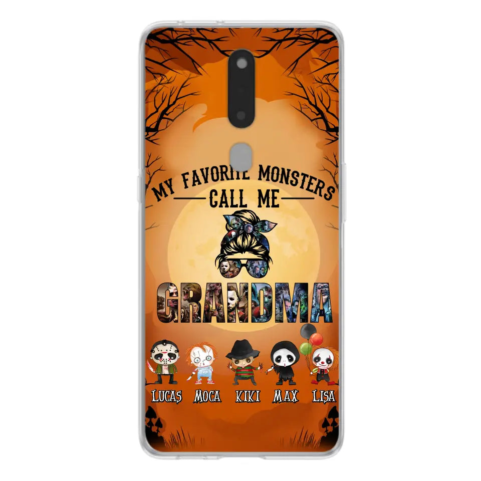 Personalized Halloween Phone Case - Halloween Gift Idea for Halloween - Up to 5 Characters - My Favorite Monsters Call Me Grandma - Case For Oppo/Xiaomi/Huawei