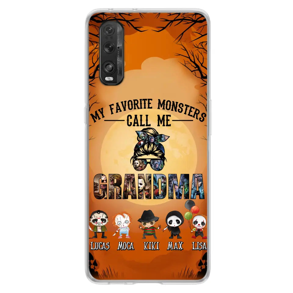Personalized Halloween Phone Case - Halloween Gift Idea for Halloween - Up to 5 Characters - My Favorite Monsters Call Me Grandma - Case For Oppo/Xiaomi/Huawei