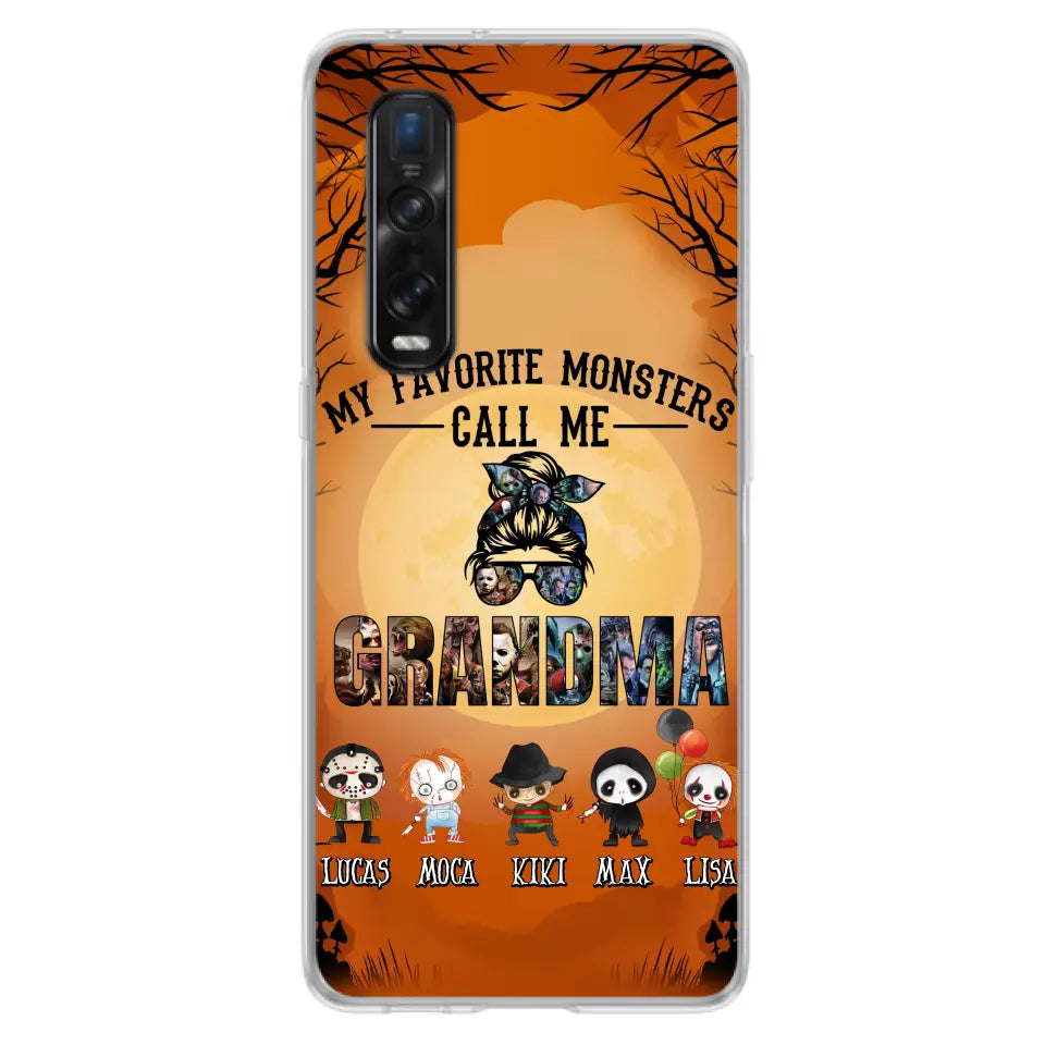 Personalized Halloween Phone Case - Halloween Gift Idea for Halloween - Up to 5 Characters - My Favorite Monsters Call Me Grandma - Case For Oppo/Xiaomi/Huawei