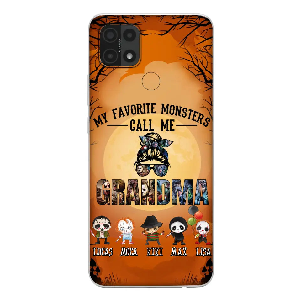 Personalized Halloween Phone Case - Halloween Gift Idea for Halloween - Up to 5 Characters - My Favorite Monsters Call Me Grandma - Case For Oppo/Xiaomi/Huawei