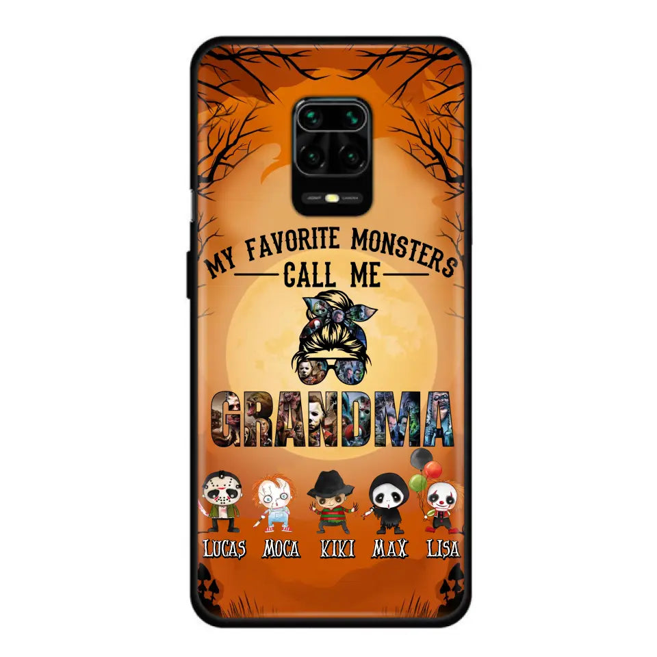 Personalized Halloween Phone Case - Halloween Gift Idea for Halloween - Up to 5 Characters - My Favorite Monsters Call Me Grandma - Case For Oppo/Xiaomi/Huawei