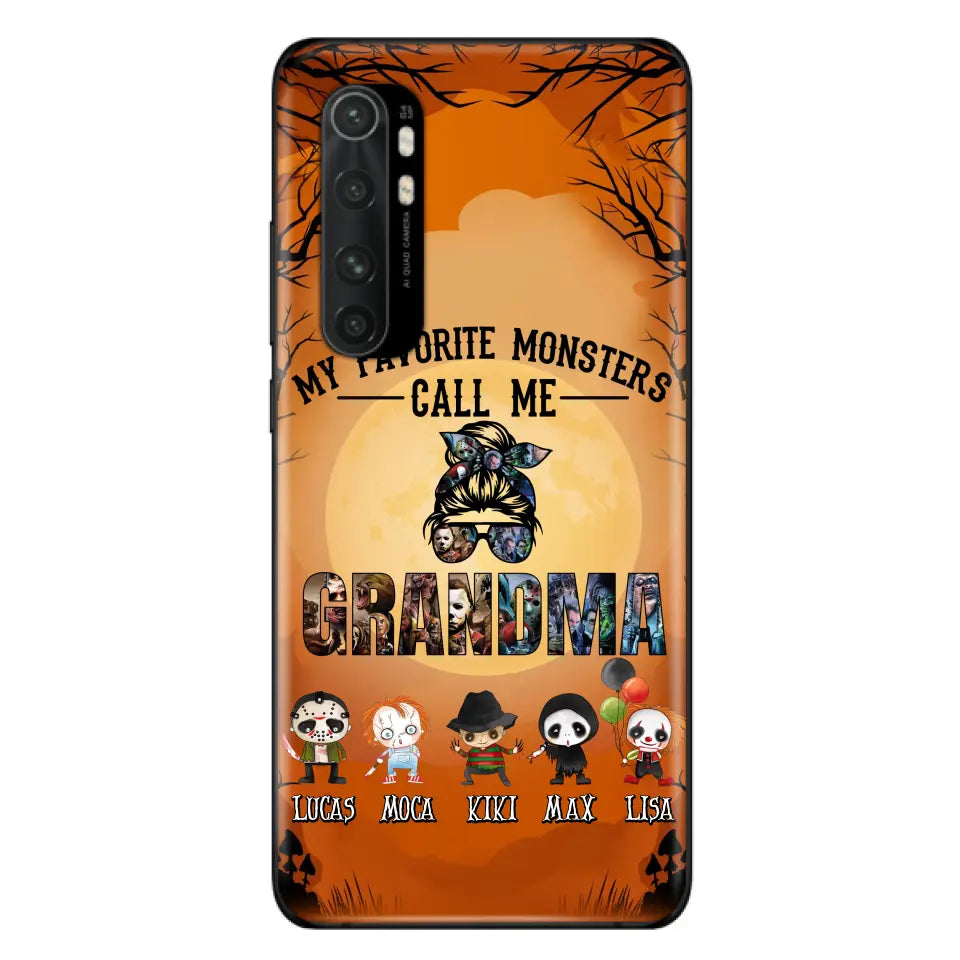 Personalized Halloween Phone Case - Halloween Gift Idea for Halloween - Up to 5 Characters - My Favorite Monsters Call Me Grandma - Case For Oppo/Xiaomi/Huawei