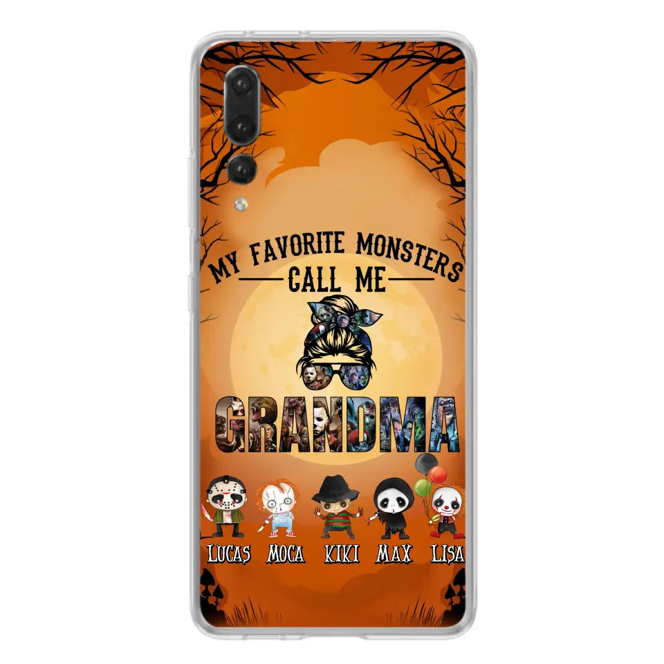 Personalized Halloween Phone Case - Halloween Gift Idea for Halloween - Up to 5 Characters - My Favorite Monsters Call Me Grandma - Case For Oppo/Xiaomi/Huawei