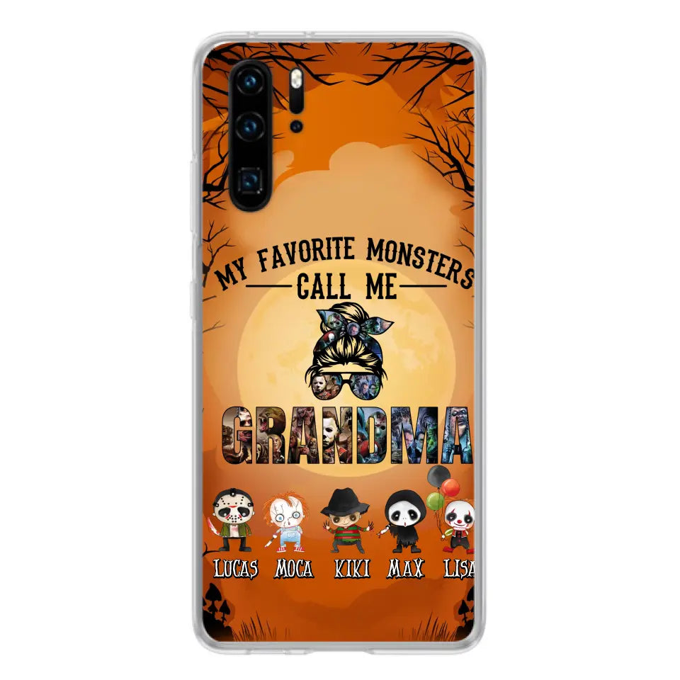 Personalized Halloween Phone Case - Halloween Gift Idea for Halloween - Up to 5 Characters - My Favorite Monsters Call Me Grandma - Case For Oppo/Xiaomi/Huawei