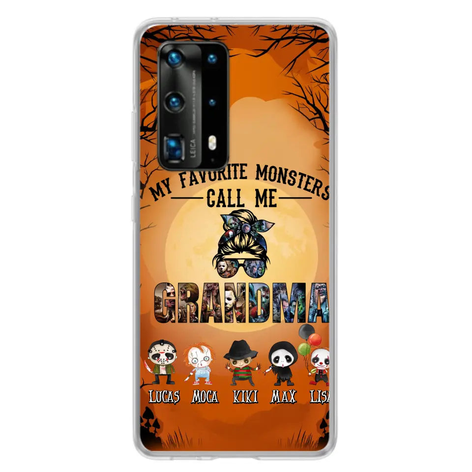 Personalized Halloween Phone Case - Halloween Gift Idea for Halloween - Up to 5 Characters - My Favorite Monsters Call Me Grandma - Case For Oppo/Xiaomi/Huawei