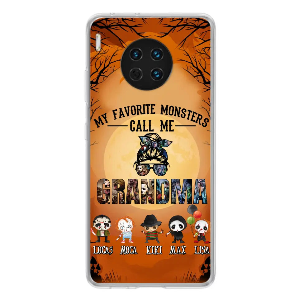 Personalized Halloween Phone Case - Halloween Gift Idea for Halloween - Up to 5 Characters - My Favorite Monsters Call Me Grandma - Case For Oppo/Xiaomi/Huawei