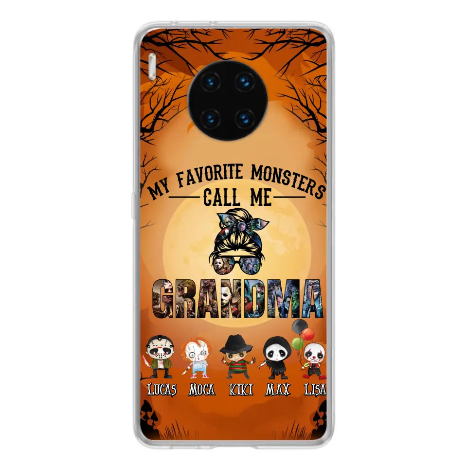 Personalized Halloween Phone Case - Halloween Gift Idea for Halloween - Up to 5 Characters - My Favorite Monsters Call Me Grandma - Case For Oppo/Xiaomi/Huawei