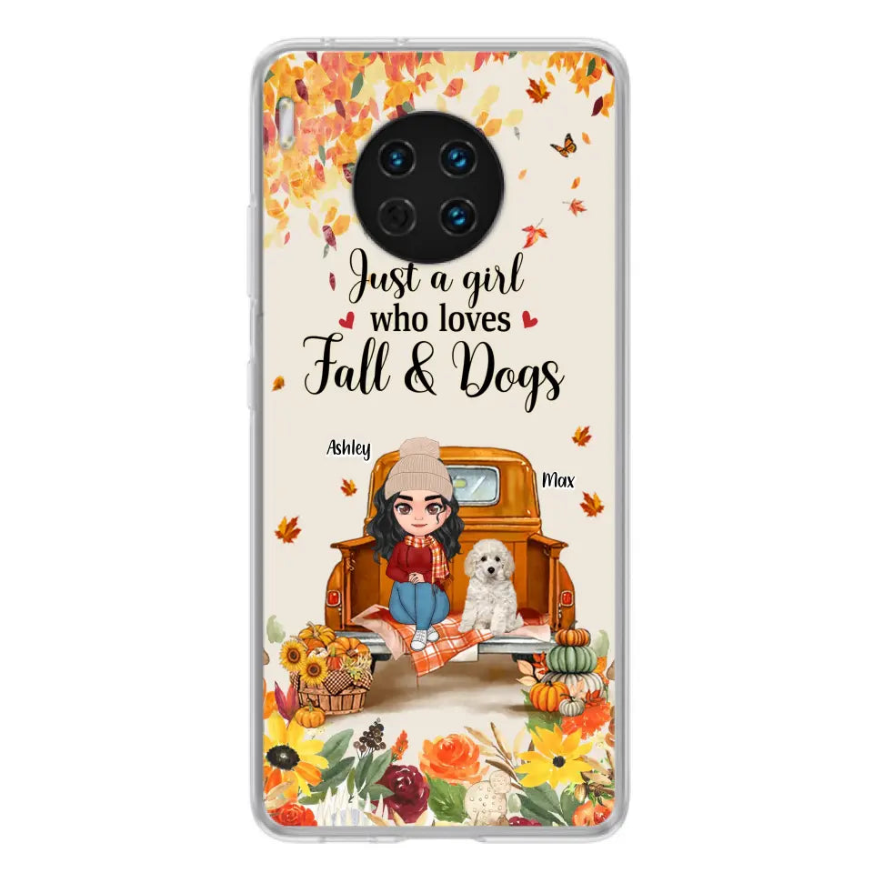 Personalized Dog Mom Autumn Phone Case - Gift Idea For Dog Lovers - Up to 5 Dogs - Case For Xiaomi/Oppo/Huawei - Just A Girl Who Loves Fall & Dogs