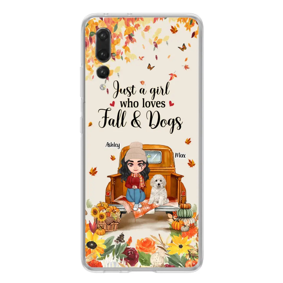 Personalized Dog Mom Autumn Phone Case - Gift Idea For Dog Lovers - Up to 5 Dogs - Case For Xiaomi/Oppo/Huawei - Just A Girl Who Loves Fall & Dogs