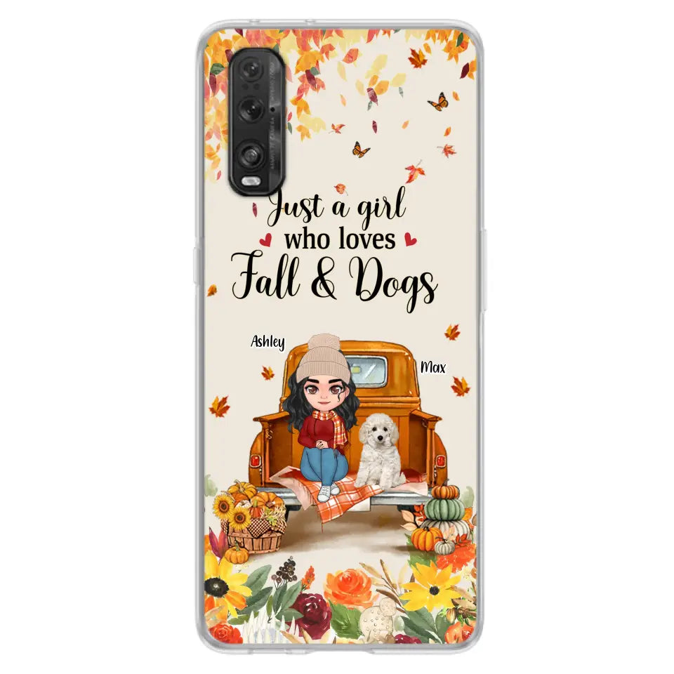 Personalized Dog Mom Autumn Phone Case - Gift Idea For Dog Lovers - Up to 5 Dogs - Case For Xiaomi/Oppo/Huawei - Just A Girl Who Loves Fall & Dogs