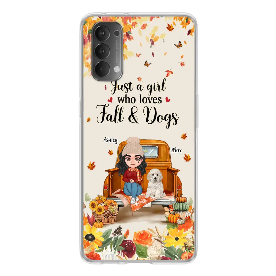 Personalized Dog Mom Autumn Phone Case - Gift Idea For Dog Lovers - Up to 5 Dogs - Case For Xiaomi/Oppo/Huawei - Just A Girl Who Loves Fall & Dogs