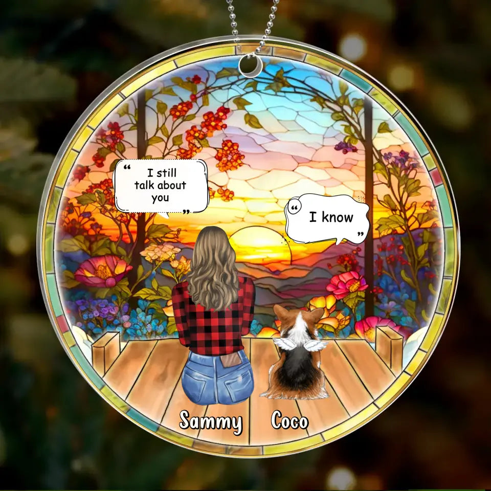 Personalized Memorial Dog Acrylic Ornament - Up to 4 Pets - Memorial Gift Idea For Dog/Cat/Rabbit Lovers - I Miss You