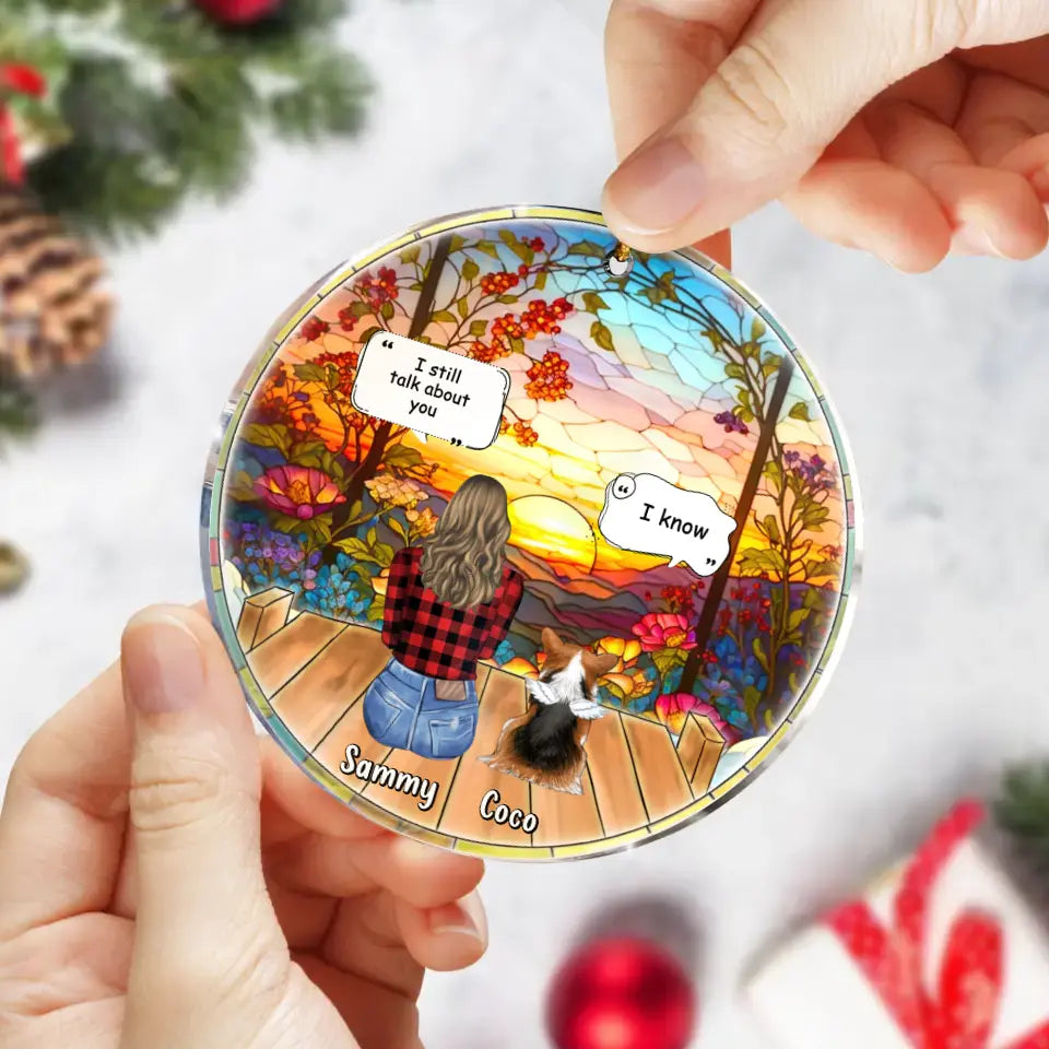 Personalized Memorial Dog Acrylic Ornament - Up to 4 Pets - Memorial Gift Idea For Dog/Cat/Rabbit Lovers - I Miss You