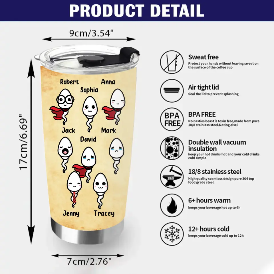Personalized Tumbler For Dad - Gift Idea for Father's Day - Chillin' In Your Balls