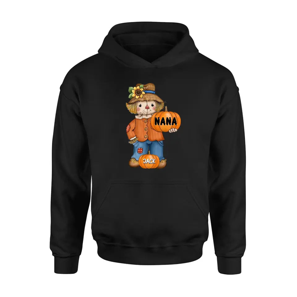 Personalized Scrarecrow Shirt/Hoodie - Up to 10 Kids - Halloween Gift for Grandma/Mom