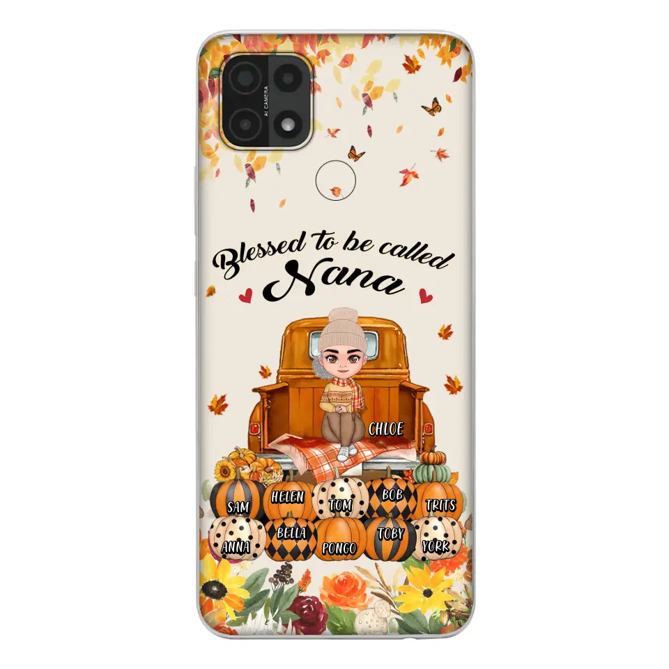Personalized Grandma Autumn Phone Case - Gift Idea For Grandma - Up to 10 Kids - Case For Xiaomi/ Oppo/ Huawei - Blessed To Be Called Nana