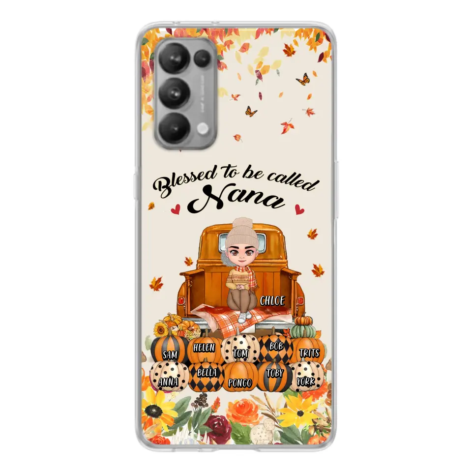 Personalized Grandma Autumn Phone Case - Gift Idea For Grandma - Up to 10 Kids - Case For Xiaomi/ Oppo/ Huawei - Blessed To Be Called Nana