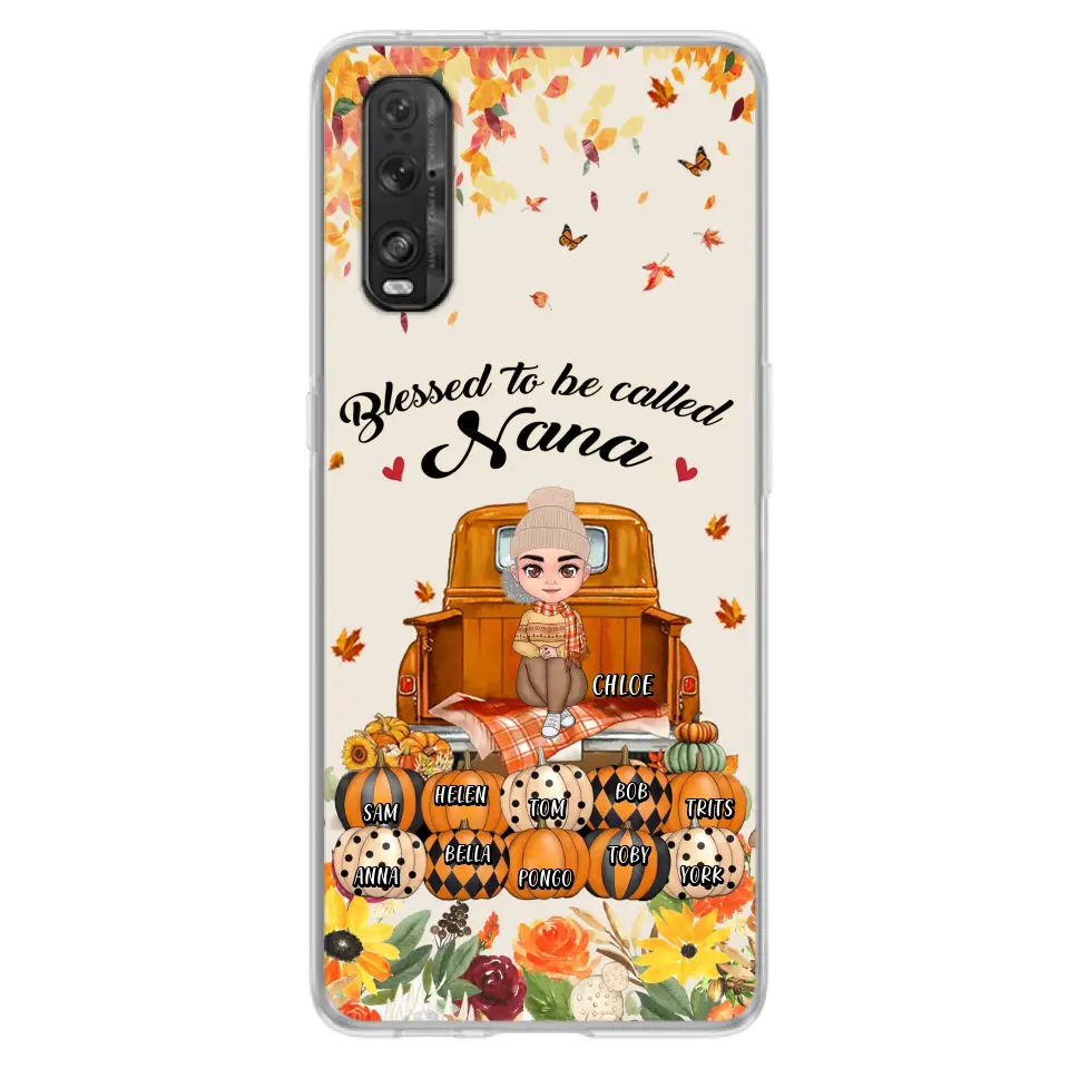 Personalized Grandma Autumn Phone Case - Gift Idea For Grandma - Up to 10 Kids - Case For Xiaomi/ Oppo/ Huawei - Blessed To Be Called Nana