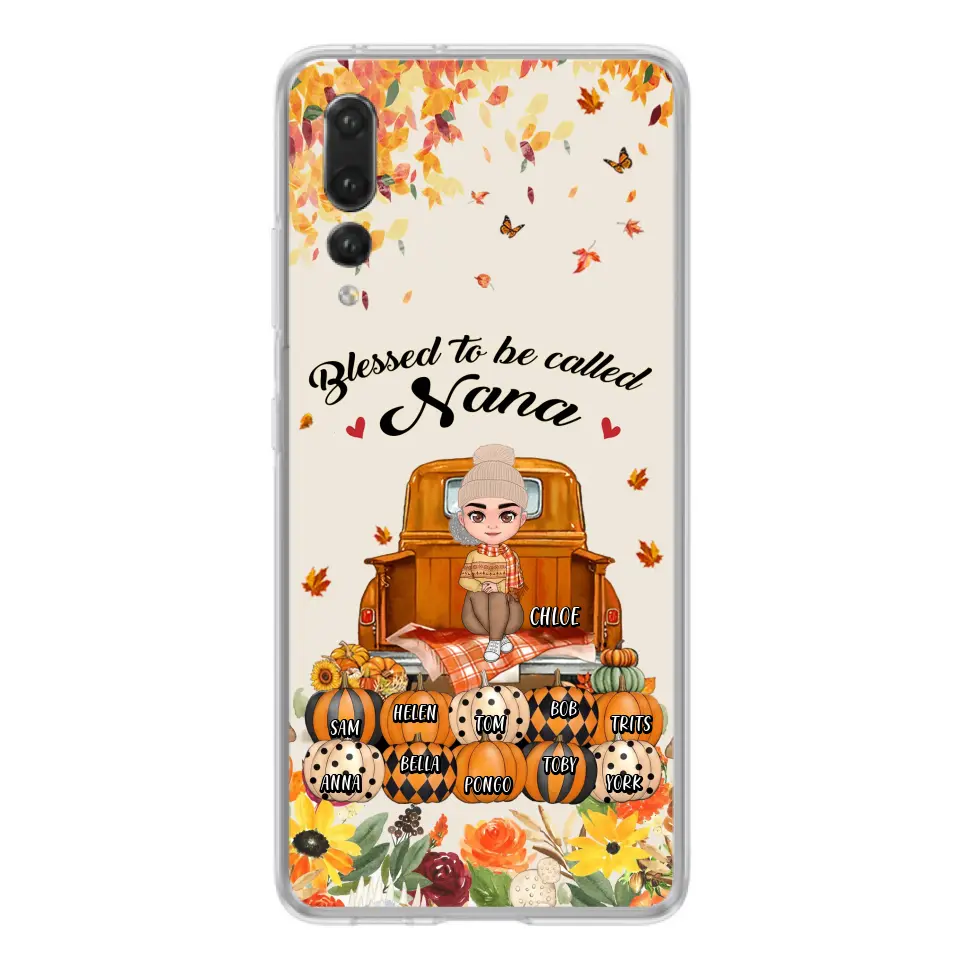 Personalized Grandma Autumn Phone Case - Gift Idea For Grandma - Up to 10 Kids - Case For Xiaomi/ Oppo/ Huawei - Blessed To Be Called Nana