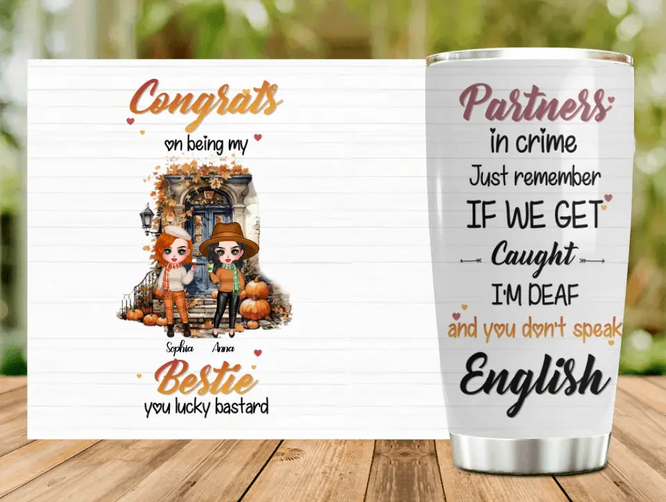 Personalized Bestie Tumbler 20oz - Gift Idea For Bestie/Friend/Birthday - Congrats On Being My Bestie