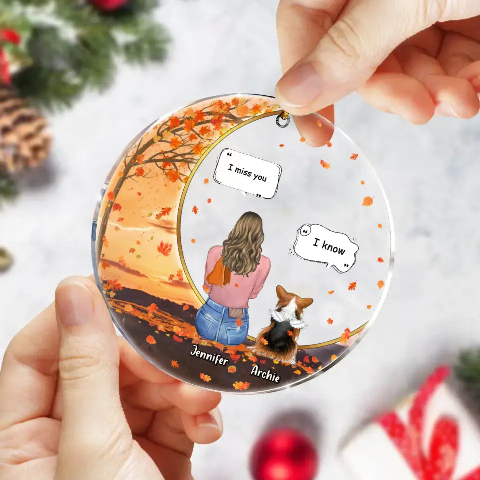 Personalized Fall Pet Mom Acrylic Ornament  - Up to 3 Pets - Best Gift For Dog Lovers/Cat Lovers