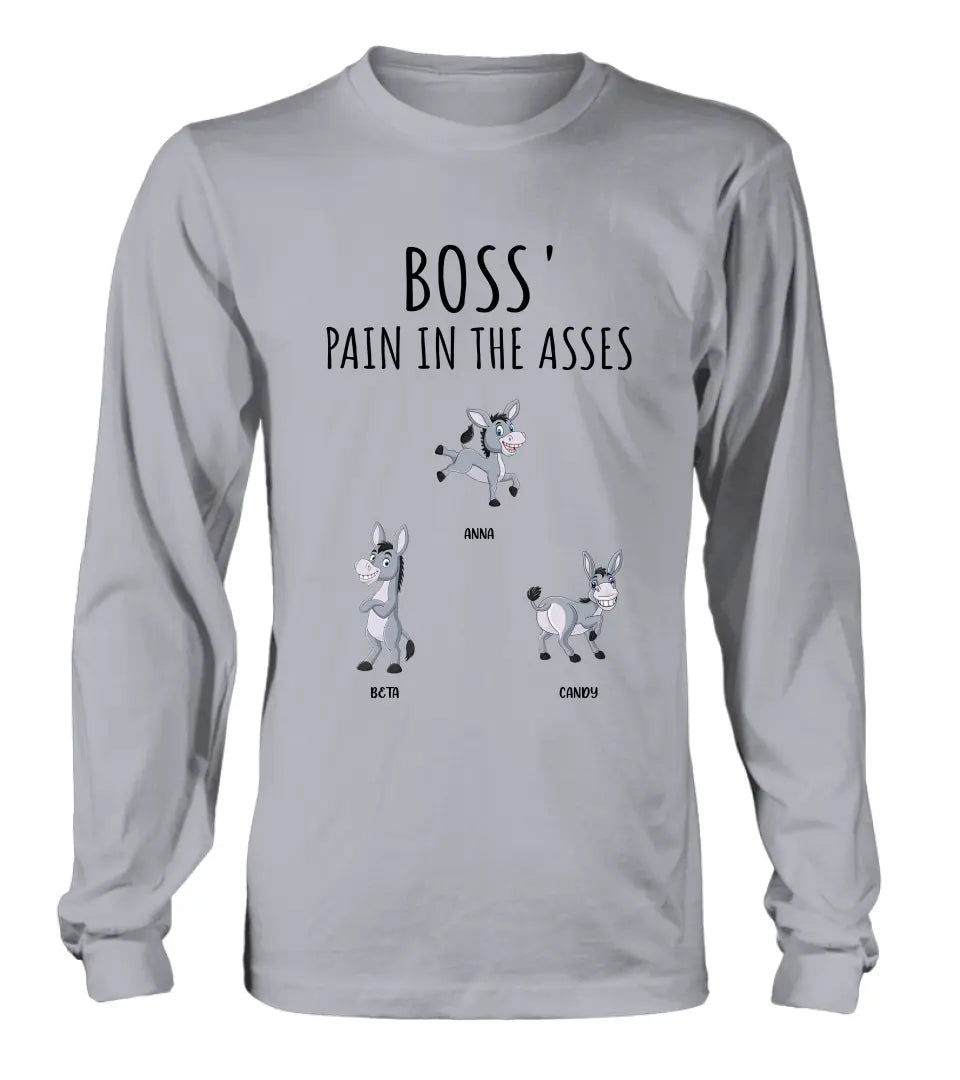 Personalized Donkeys Shirt/Hoodie - Gift Idea For Family/Grandma/Papa - Up to 12 Donkeys - Boss' Little Asses