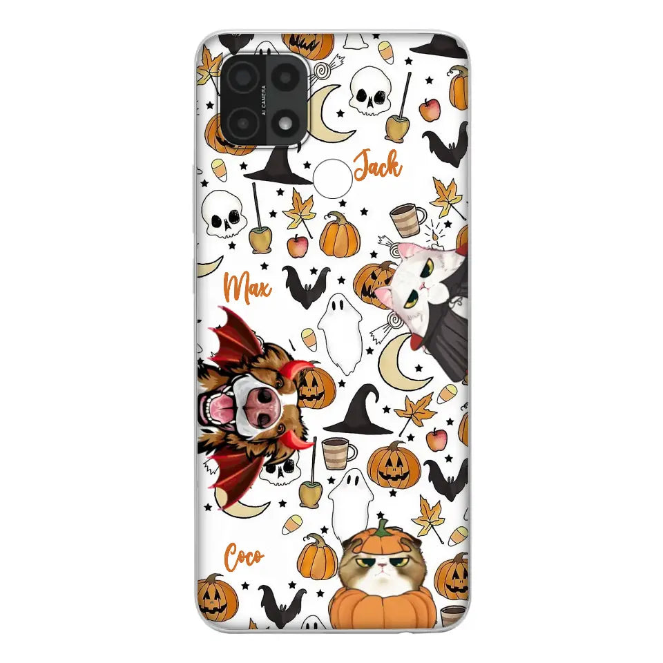 Personalized Halloween Pet Phone Case - Up to 3 Pets - Gift Idea For Dog/Cat Owners - Case for Oppo/Xiaomi/Huawei