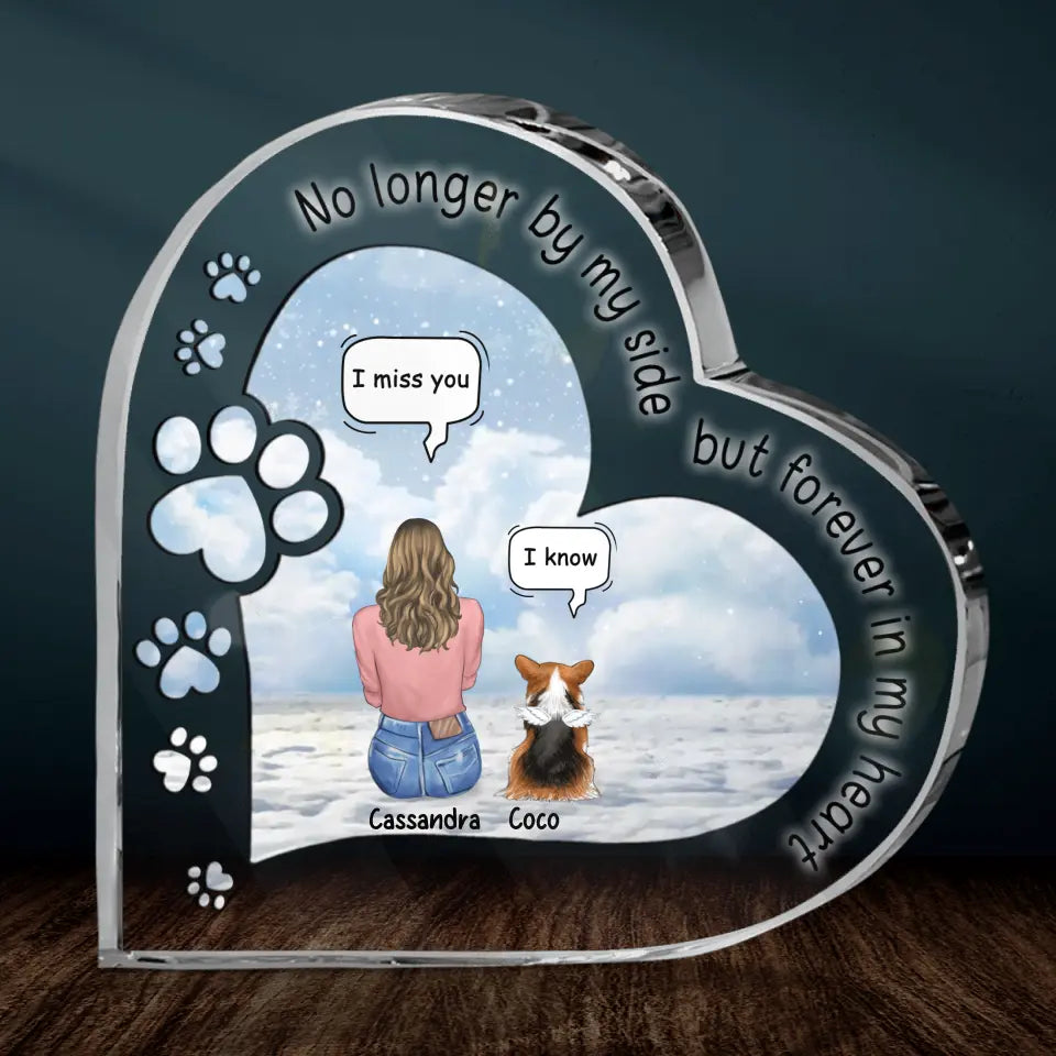 Personalized Memorial Pet Crystal Heart - Up to 3 Pets - Memorial Gift Idea For Dog/Cat/Rabbits Owners - I Miss You