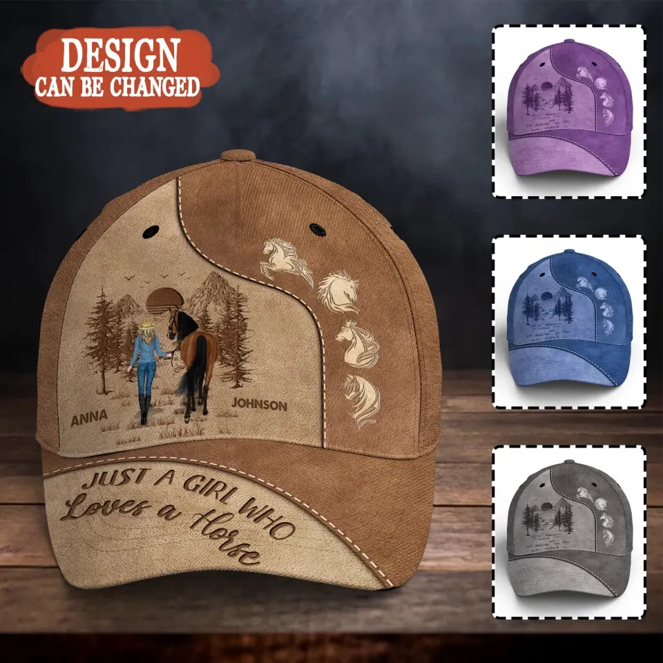 Personalized Horse Girl Cap - Gift Idea For Horse Lover - Just A Girl Who Loves Horses