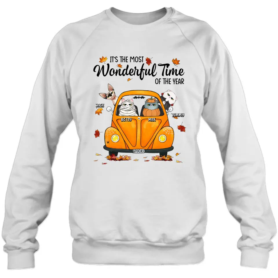 Personalized Pet Shirt/Hoodie - Autumn Gift For Cat/Dog Lover - Up to 4 Pets - It's The Most Wonderful Time Of The Year