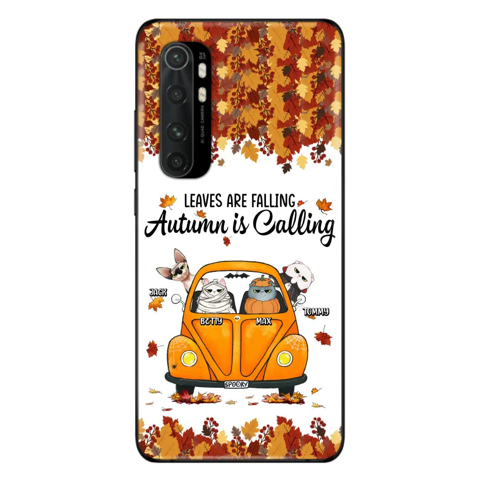 Personalized Pet Phone Case - Gift Idea For Cat/Dog Lovers - Up to 4 Pets - Case For Xiaomi/Oppo/Huawei - Leaves Are Falling Autumn Is Calling