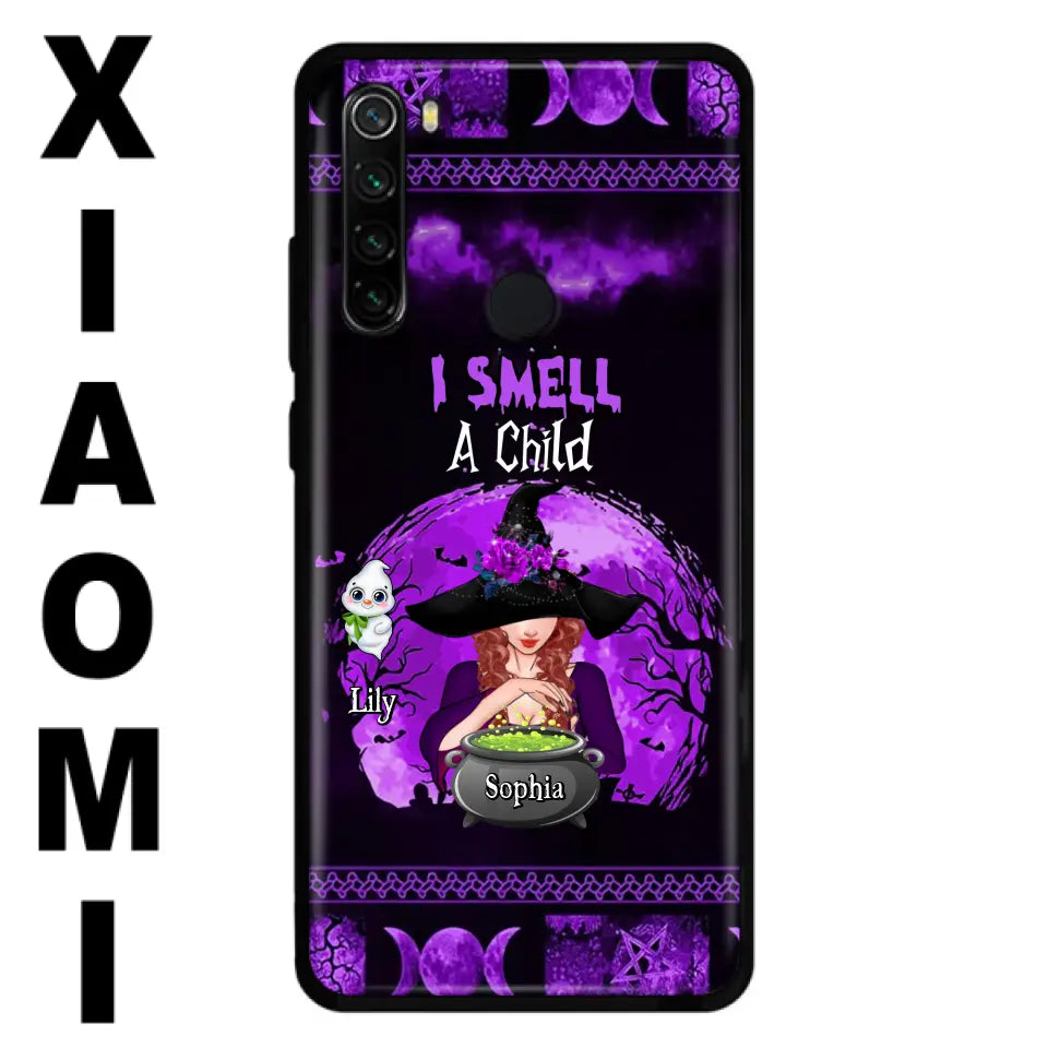 Personalized Witch Phone Case - Up to 10 Children - Halloween Gift Idea for Family - I Smell Children - Case for Xiaomi/Huawei/Oppo
