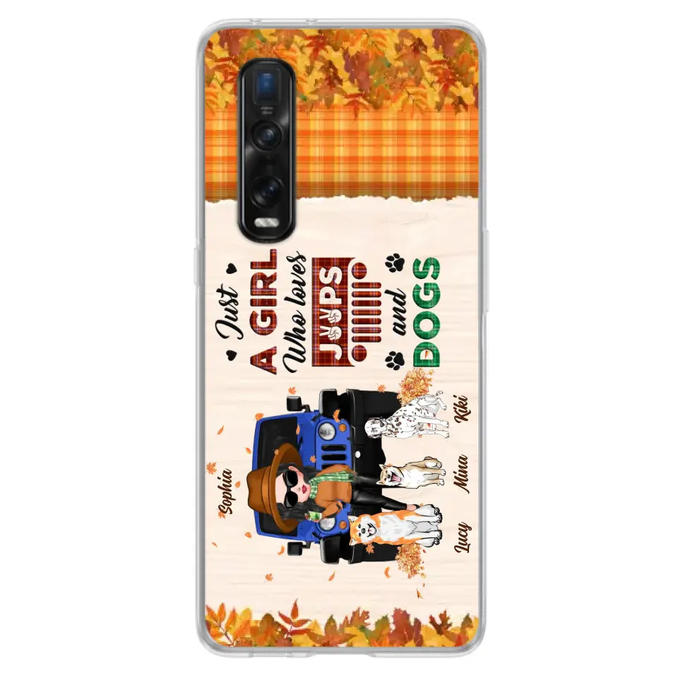 Personalized Off-road Autumn Girl Phone Case - Gift Idea For Girl/Dog Lovers - Up to 3 Dogs - Case For Oppo/Xiaomi/Huawei