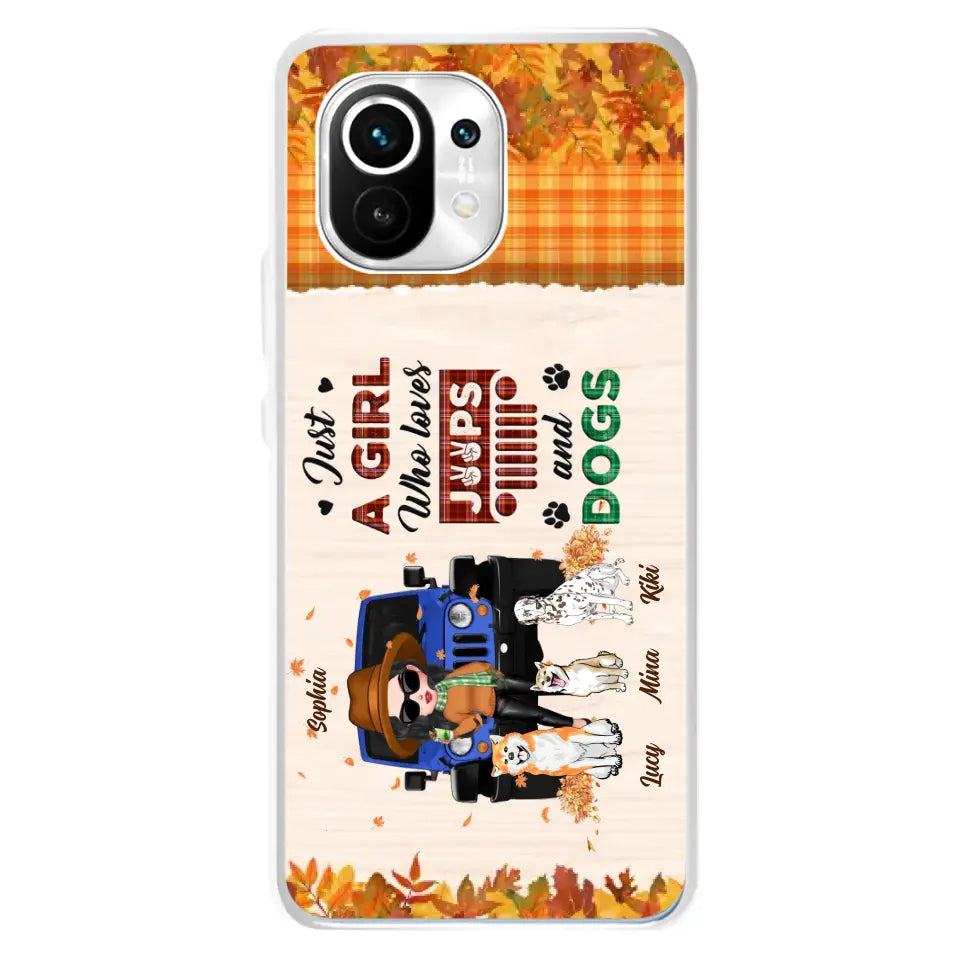 Personalized Off-road Autumn Girl Phone Case - Gift Idea For Girl/Dog Lovers - Up to 3 Dogs - Case For Oppo/Xiaomi/Huawei