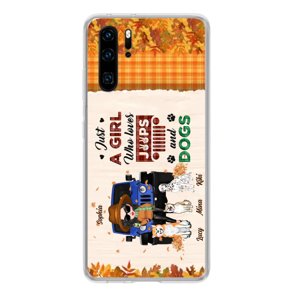 Personalized Off-road Autumn Girl Phone Case - Gift Idea For Girl/Dog Lovers - Up to 3 Dogs - Case For Oppo/Xiaomi/Huawei