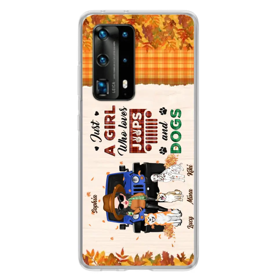 Personalized Off-road Autumn Girl Phone Case - Gift Idea For Girl/Dog Lovers - Up to 3 Dogs - Case For Oppo/Xiaomi/Huawei