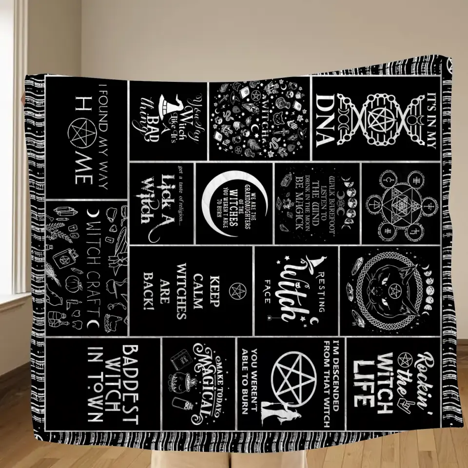Halloween Witch Fleece Throw Blanket & Quilt - Halloween Gift Idea For Witch Lovers - Keep Calm Witches Are Black