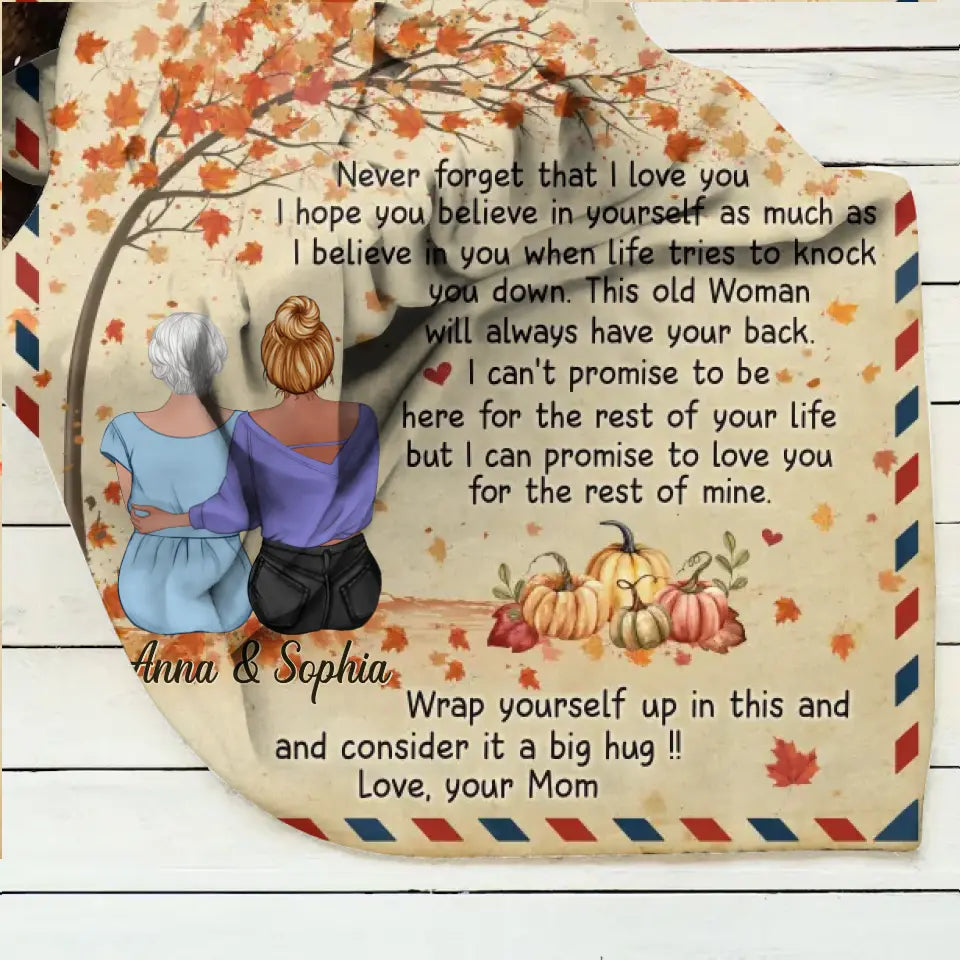 Personalized To My Daughter Fleece Throw Blanket & Quilt - Gift Idea For Daughter - Never Forget That I Love You