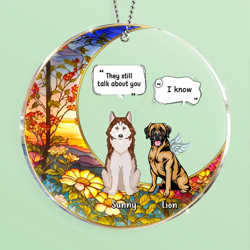 Personalized Memorial Dog Acrylic Ornament - Up to 4 Dogs - Memorial Gift Idea For Dog Lover