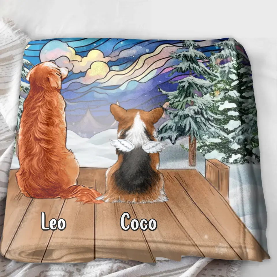 Personalized Dog Memorial Quilt/Fleece Throw Blanket - Up to 4 Pets - Memorial Gift Idea For Dog/Cat/Rabbit Lovers - They Still Talk About You