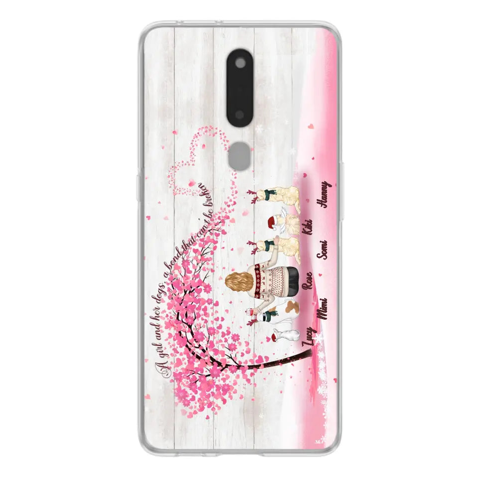 Personalized Dog Mom/Dad Phone Case - Mom/Dad With Up To 5 Dogs - Gift Idea For Dog Lovers - A Girl And Her Dogs, A Bond That Can't Be Broken - Case For Oppo/Xiaomi/Huawei