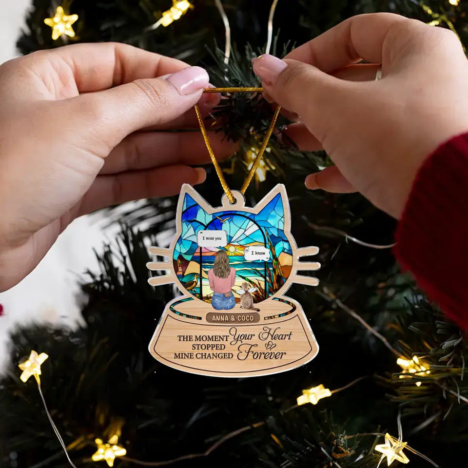 Personalized Cat Acrylic Ornament - Up to 3 Cats - Christmas/Memorial Gift Idea For Cat Lover - I Miss You