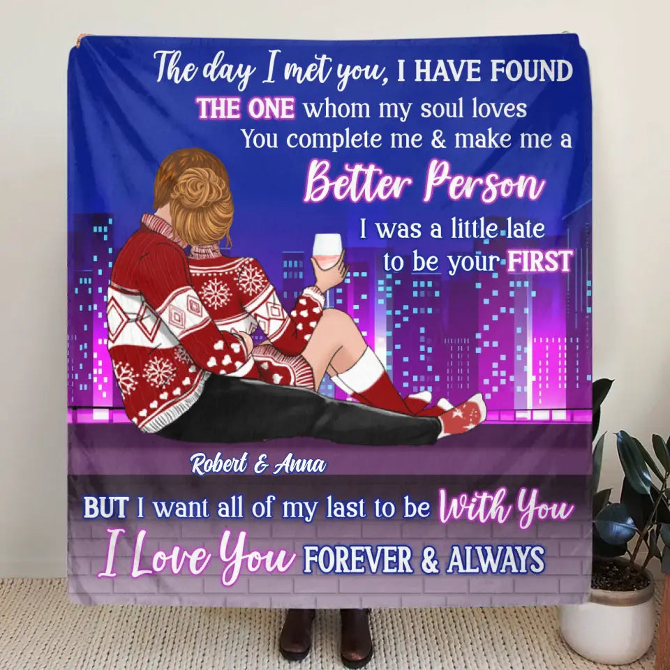 Personalized Christmas Couple Pillow Cover/Fleece Throw Blanket/Quilt - Christmas Gift For Couple/Him/Her - I Love You Forever & Always