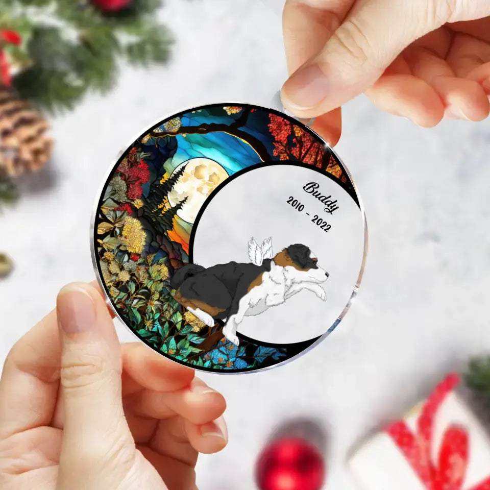 Personalized Memorial Dog Suncatcher Acrylic Ornament - Christmas/Memorial Gift for Dog Owners